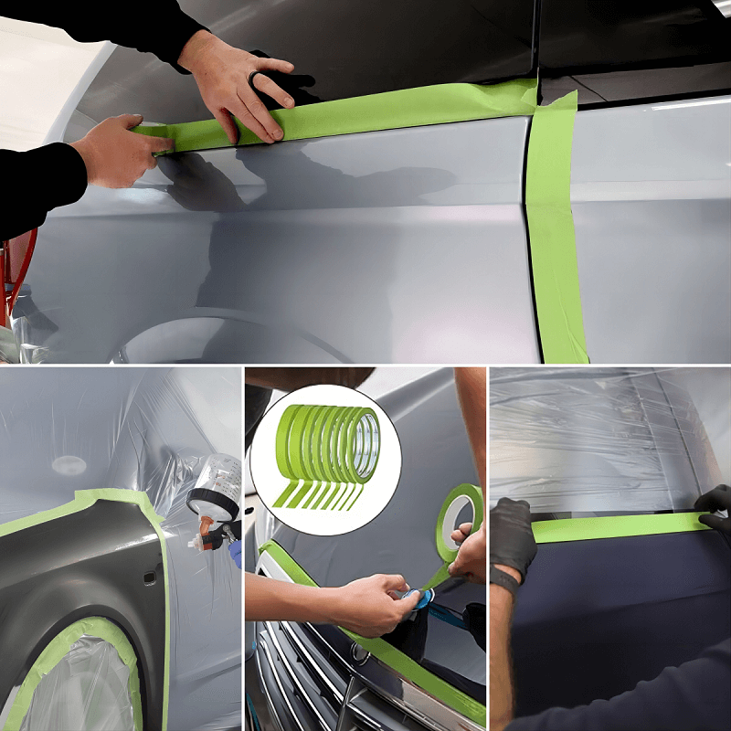 automotive green masking tape application