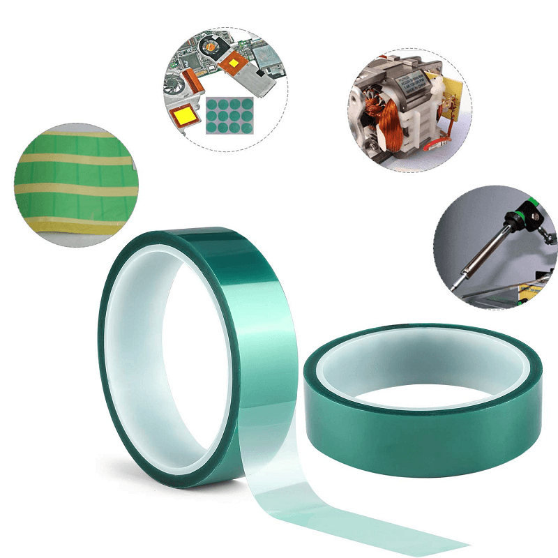 green polyester masking tape application