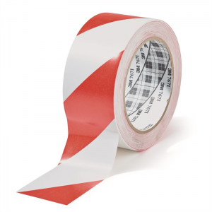 Red and White Hazard Warning Tape 3M 767 for Floor Marking